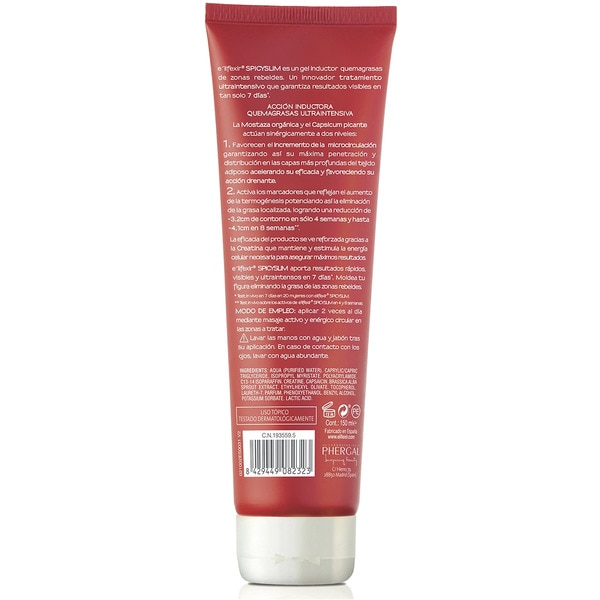 Dermo Spicyslim induzierendes Gel Fettverbrenner widerspenstige Zonen Rohr 150 ml con mostaza orgánica y capsicum picante