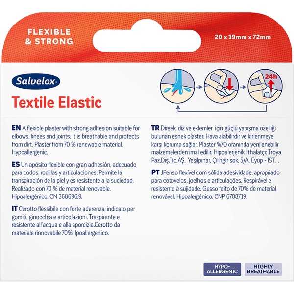 Textile Elastic flexible fabric dressing with strong adhesion box 20 units
