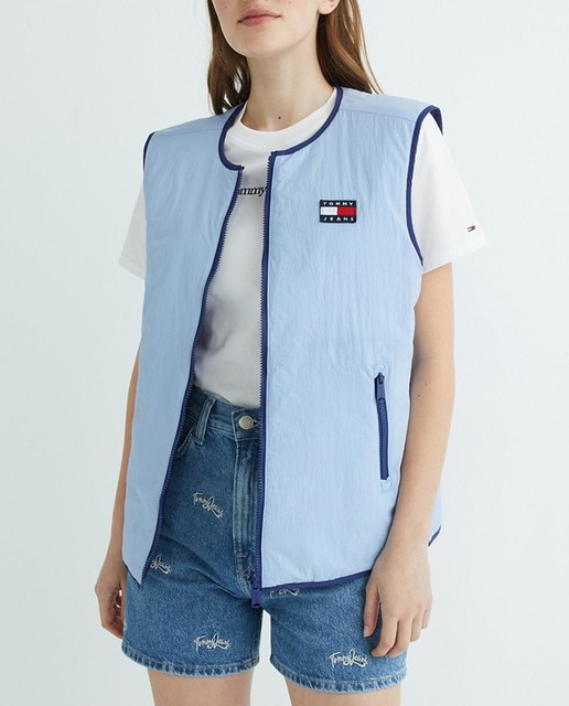 Imagen 0 de Chaleco de mujer acolchado reversible con logotipo badge en el pecho