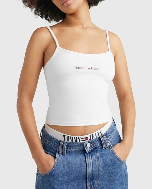 Imagen 0 de Top de mujer de tirantes con logotipo multicolor bordado en la parte delantera