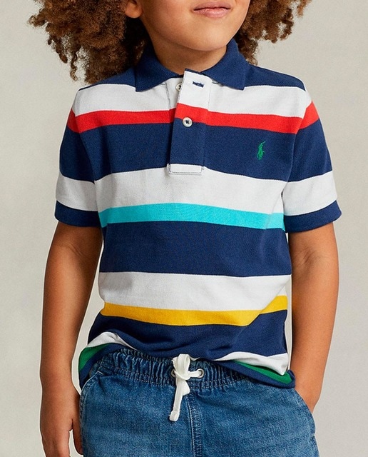 Imagen 0 de Polo de niño a rayas con logo