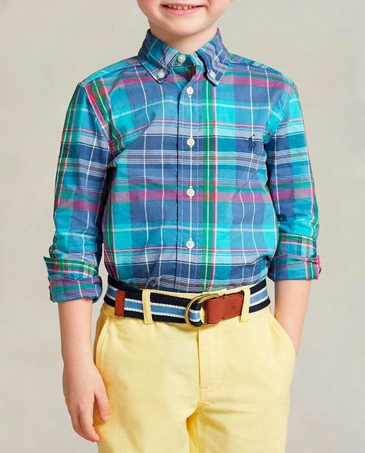 Imagen 0 de Camisa de cuadros de niño en azul