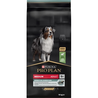 Ração para Cão Adulto Médio com OptiDigest para Digestão Sensível Rica em Borrego embalagem 14 kg - Proplan