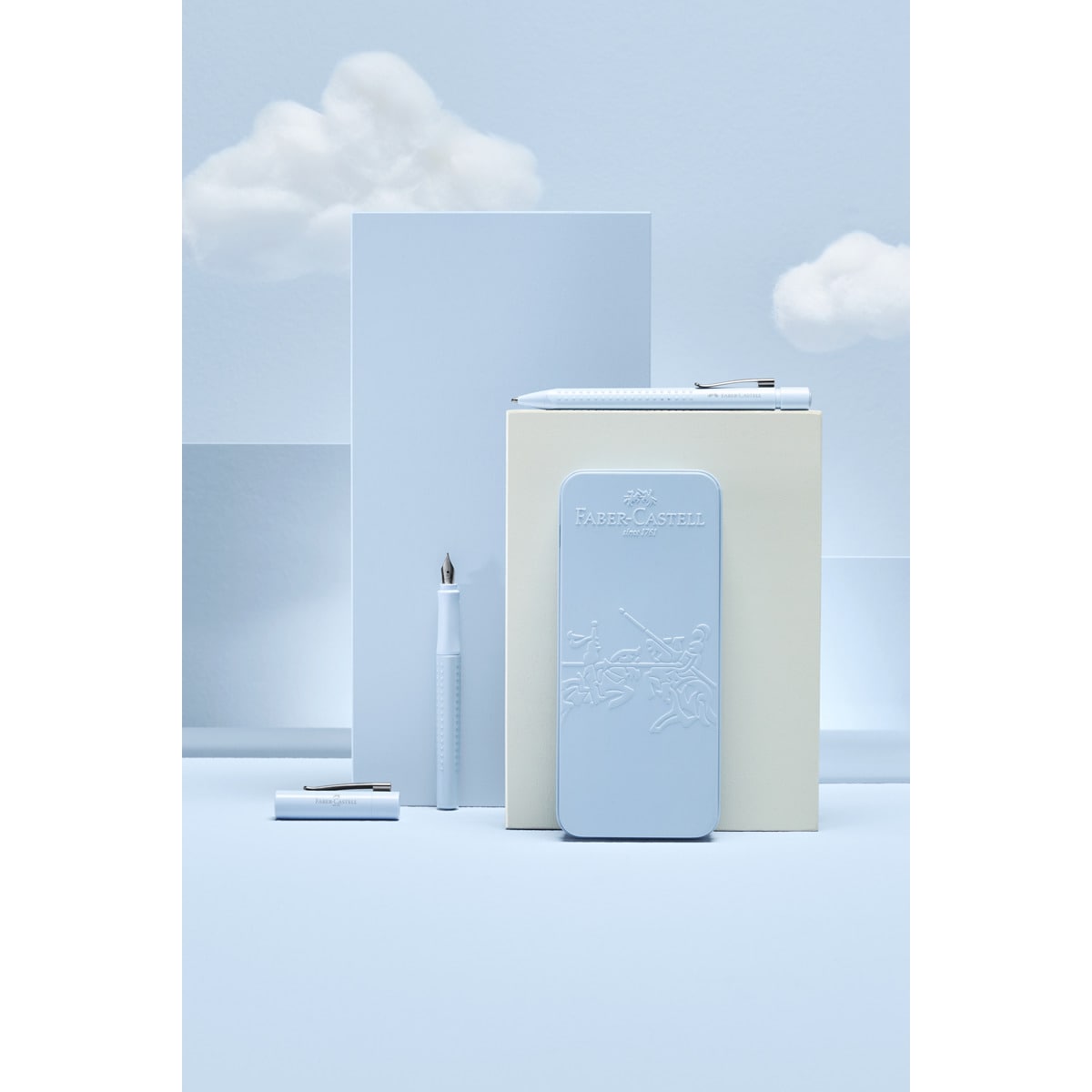 Caixa de presente Faber-Castell azul celeste harmony Grip 2010 Sky Blue-3