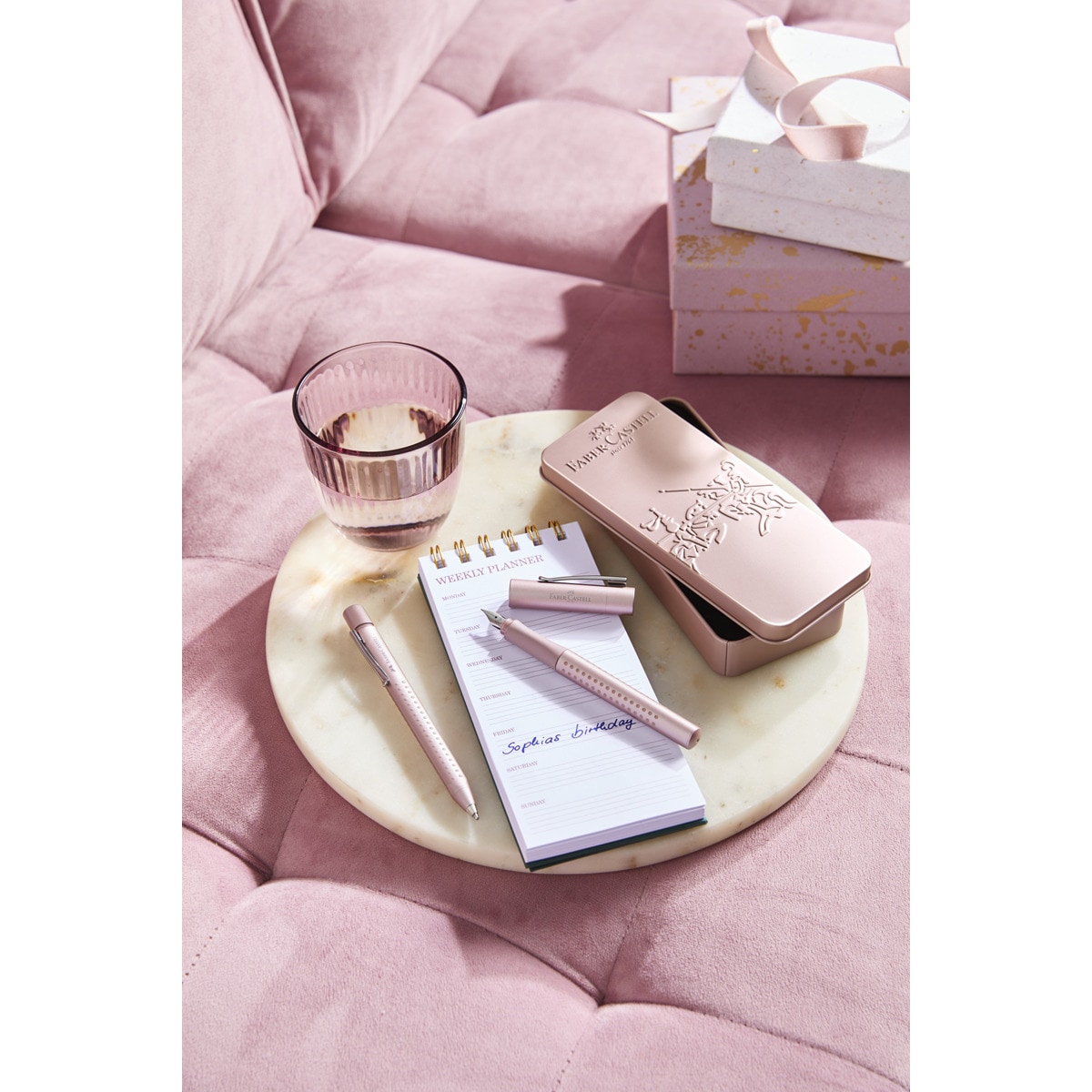 Caixa de oferta Faber-Castell grip 2010 rosa pálido Rosa-pálido-3