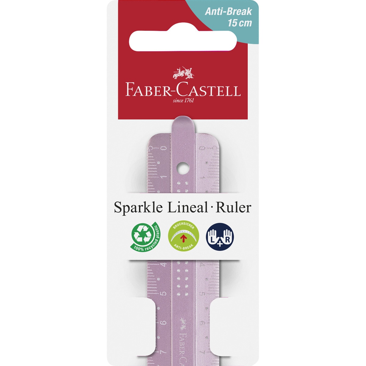 Regla 15 cms sparkle Faber-Castell colores surtidos Surtido-5