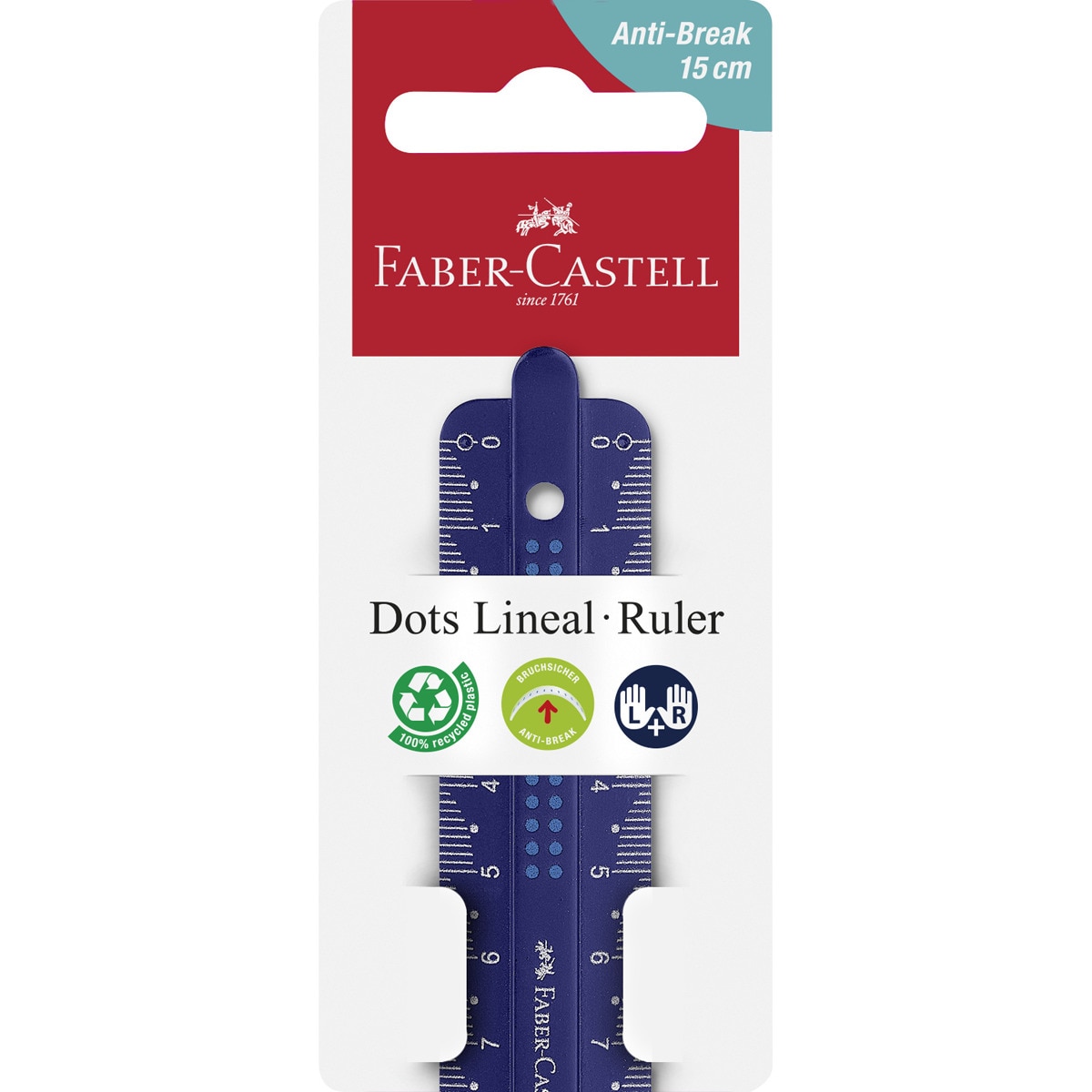 Regla 15 cms dots Faber-Castell colores surtidos Surtido-3