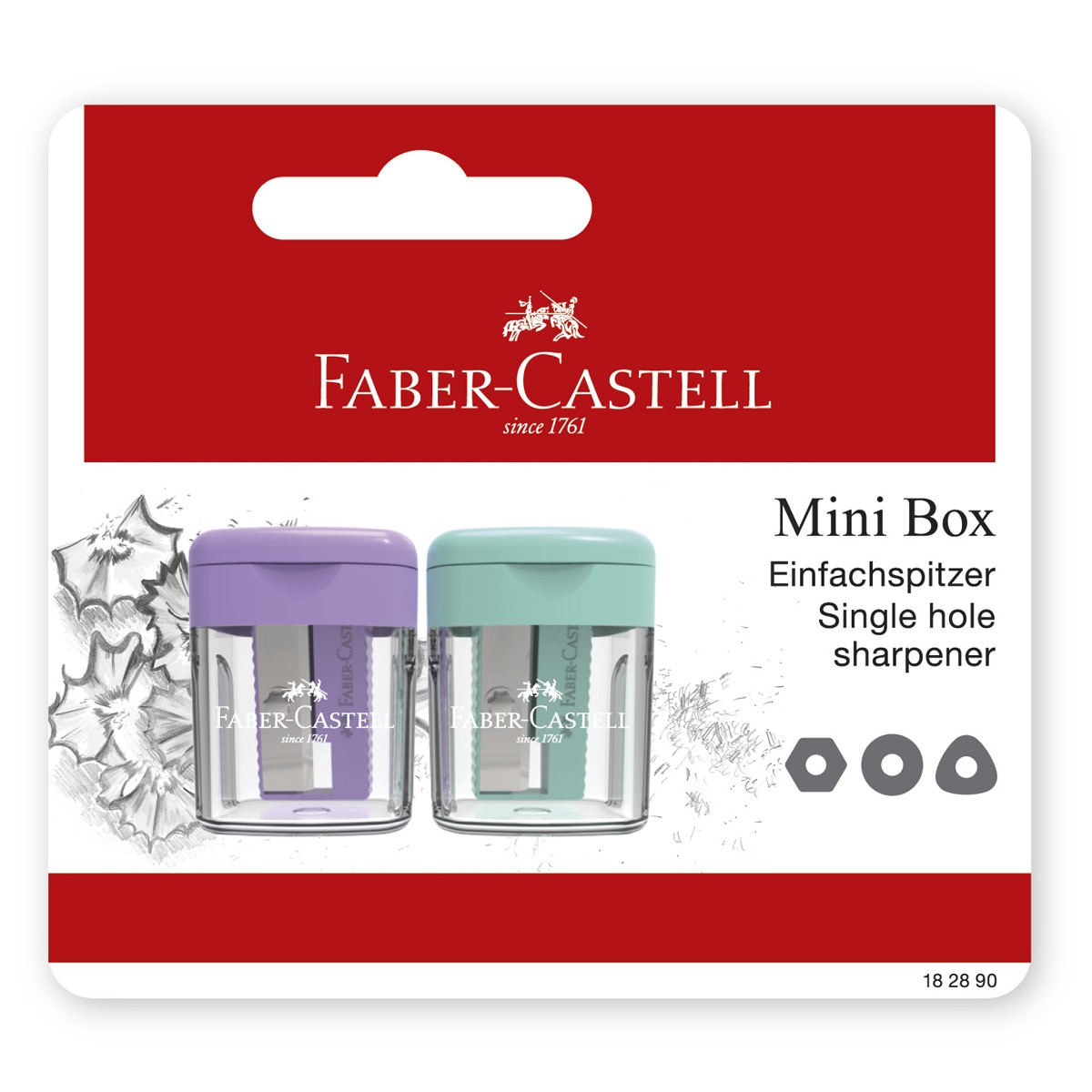 Imagen 0 de Blíster con 2 sacapuntas sencillos con deposito Faber-Castell colores pastel