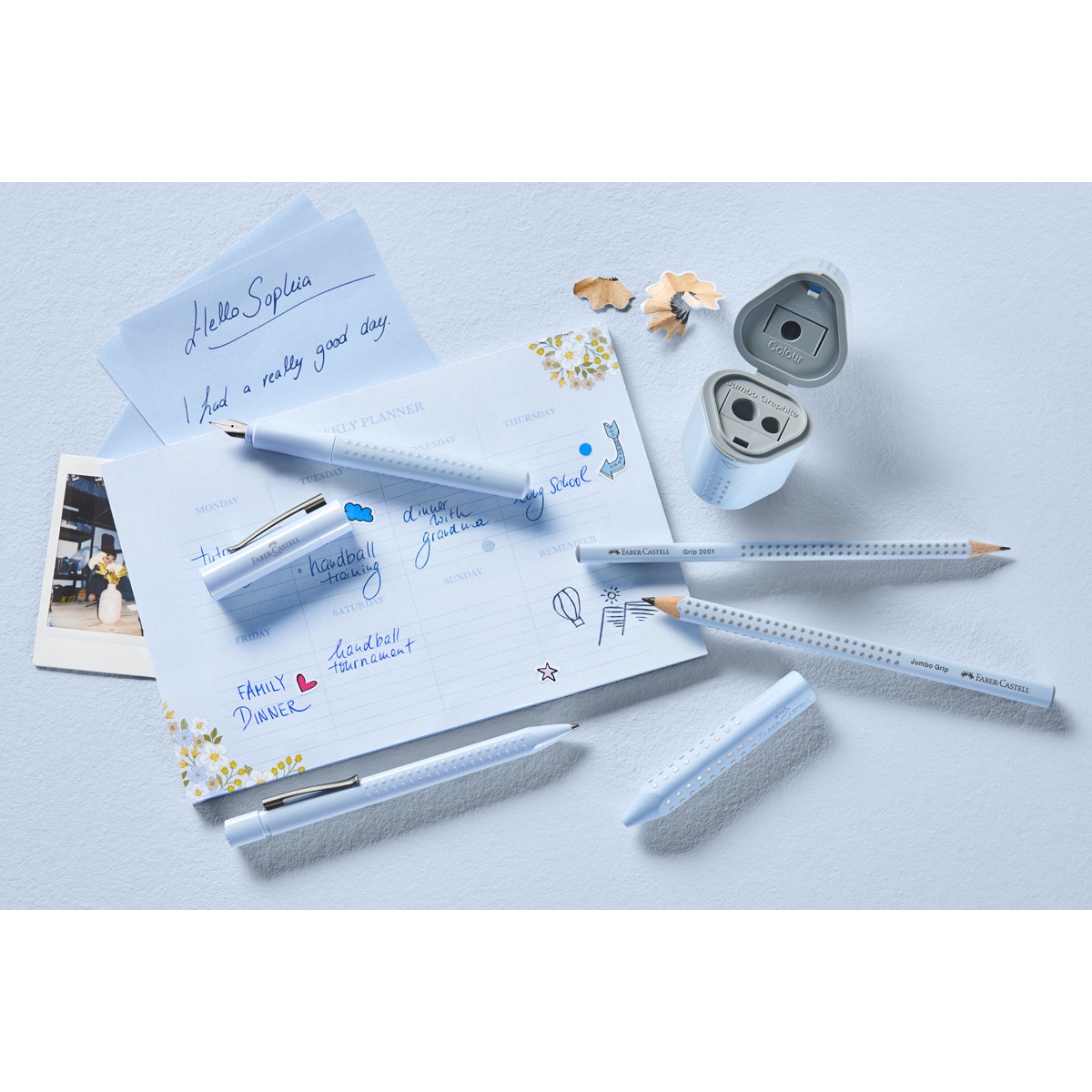 Goma borrar grip 2001 Faber-Castell sky blue 3