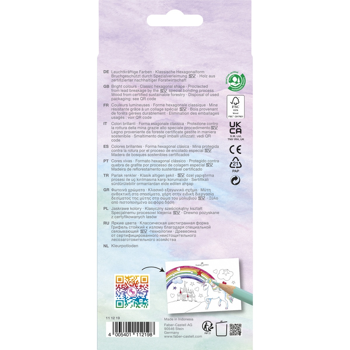 Estuche 10+3 lápices de color escolares unicornio Faber-Castell Multicolor-2