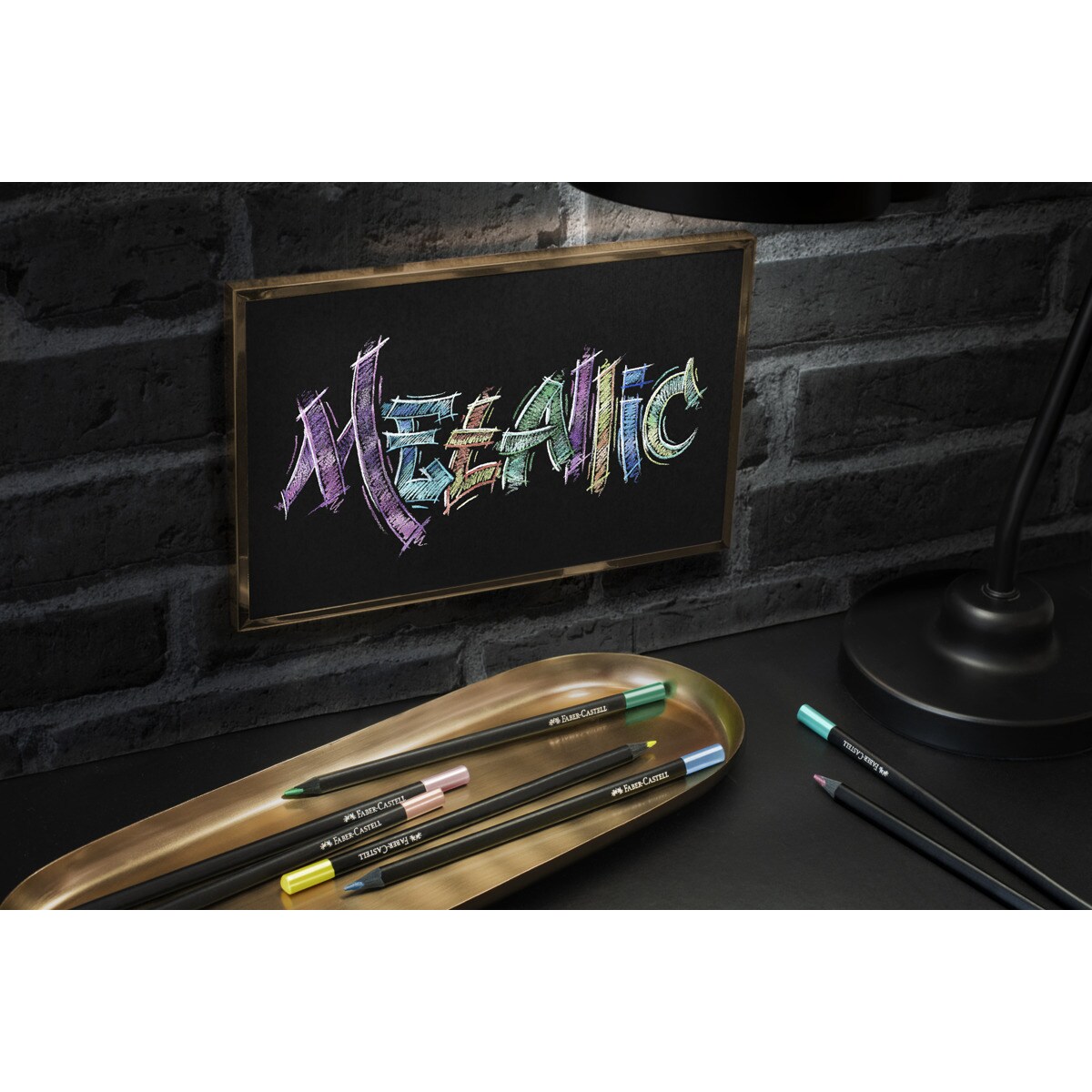 Conjunto de 12 cores metálicas Faber-Castell de edição preta. Multicolor-4