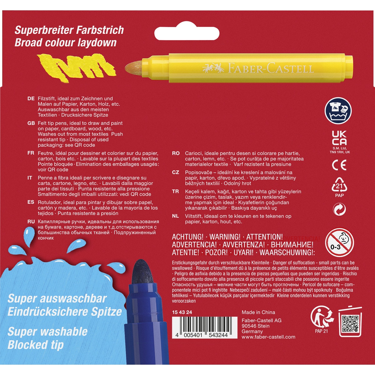 Pack de 24 rotuladores jumbo serie roja Faber-Castell. Multicolor-2