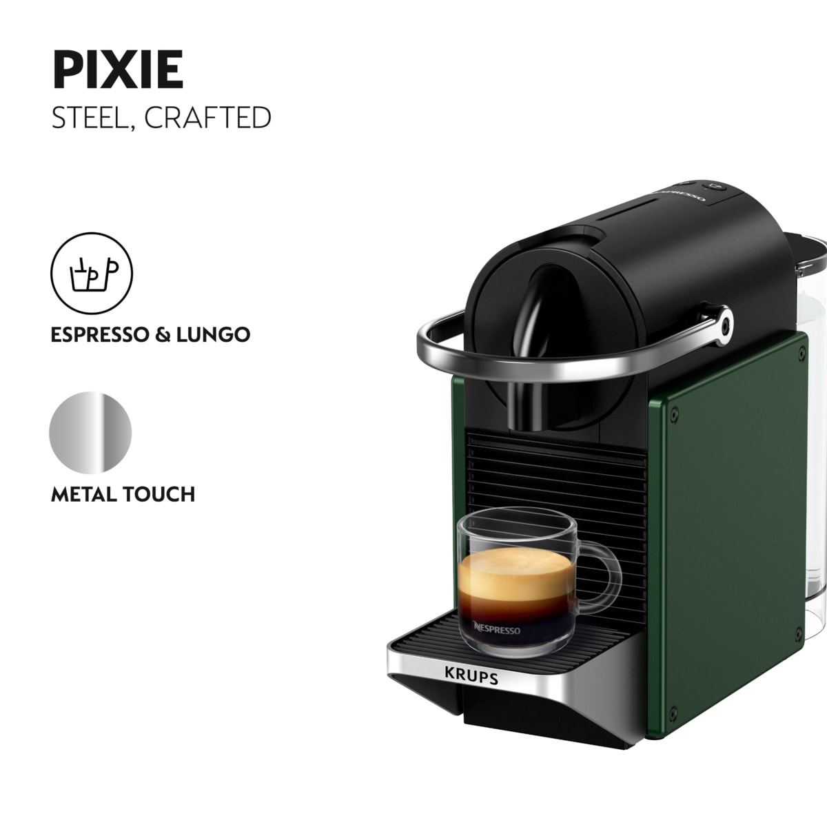 Cafetera de cápsulas automática Krups Pixie Redesign Nespresso Verde-4