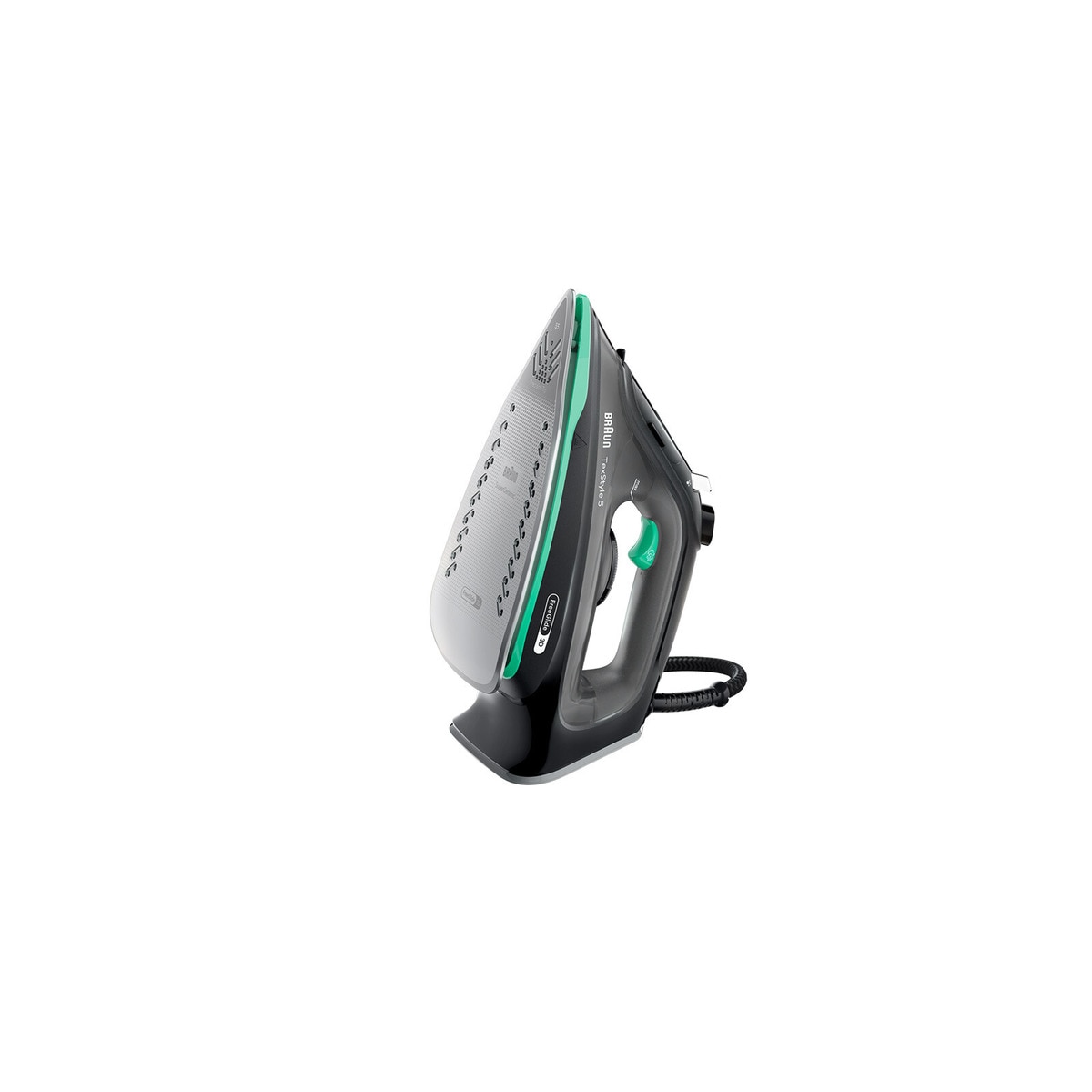 Plancha de vapor Braun TexStyle 5 SI5277GR con suela cerámica y función de vaporización vertical Negro / Verde-3