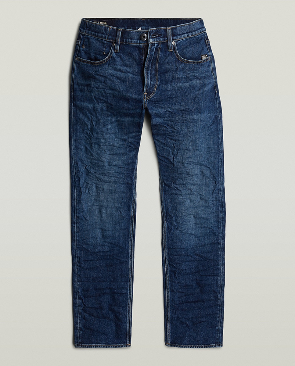 Jeans Mosa de Corte Straight Azul-7