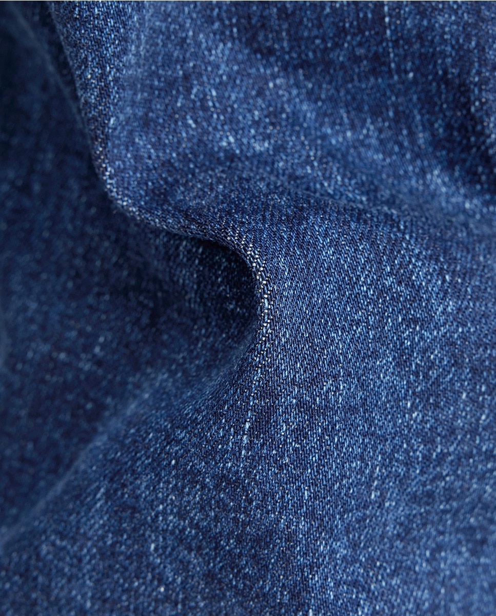 Jeans Mosa de Corte Straight Azul-6