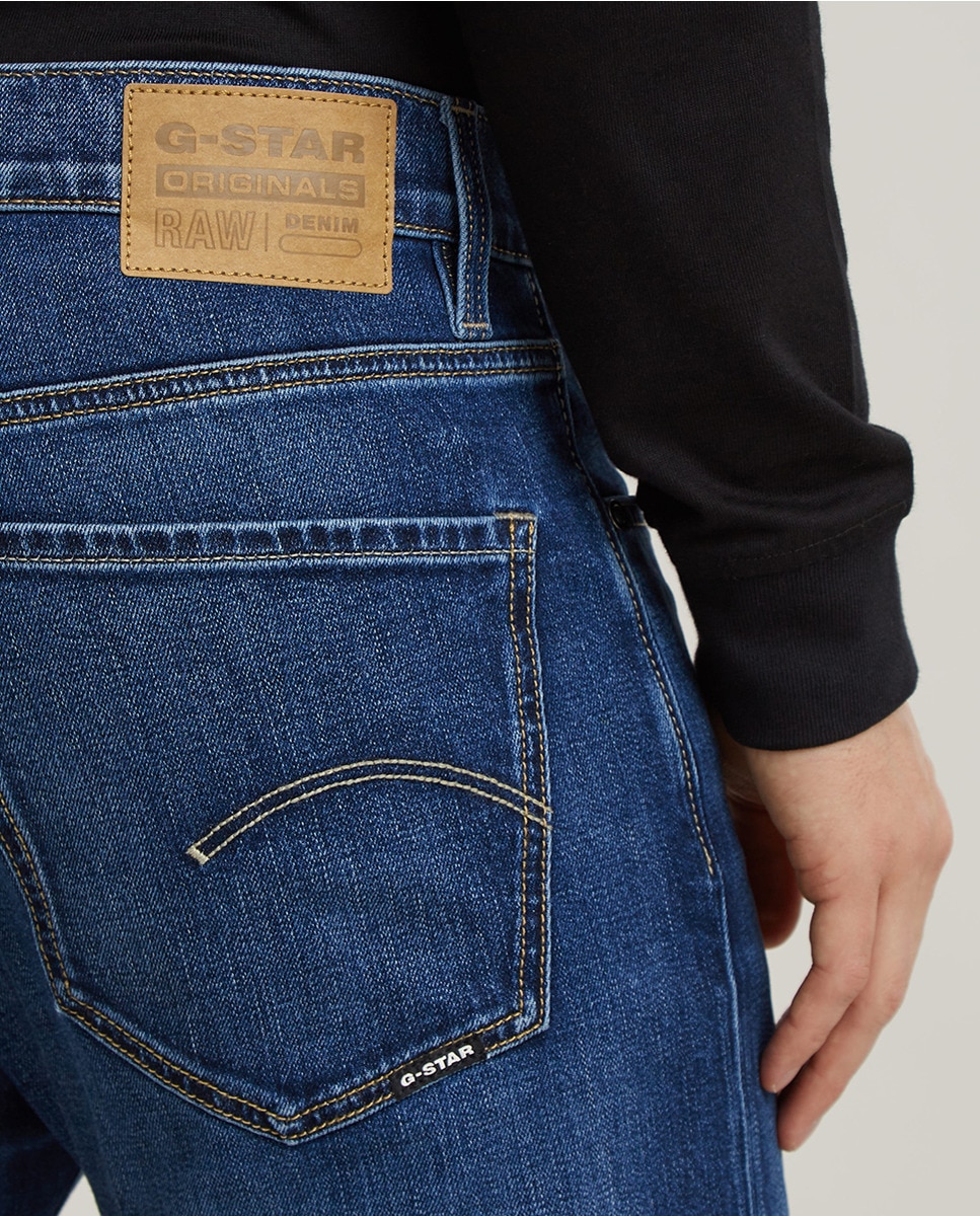 Jeans Mosa de Corte Straight Azul-5