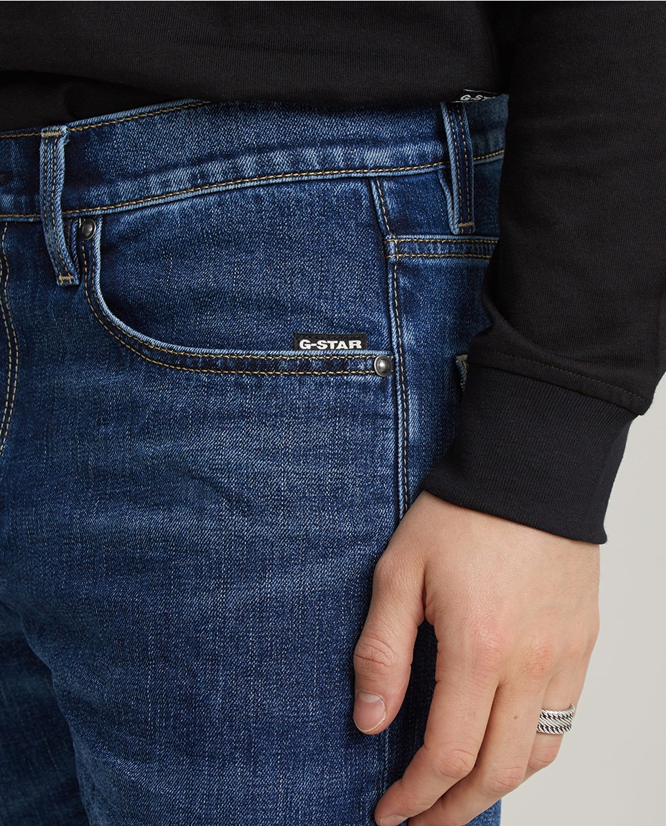 Jeans Mosa de Corte Straight Azul-4