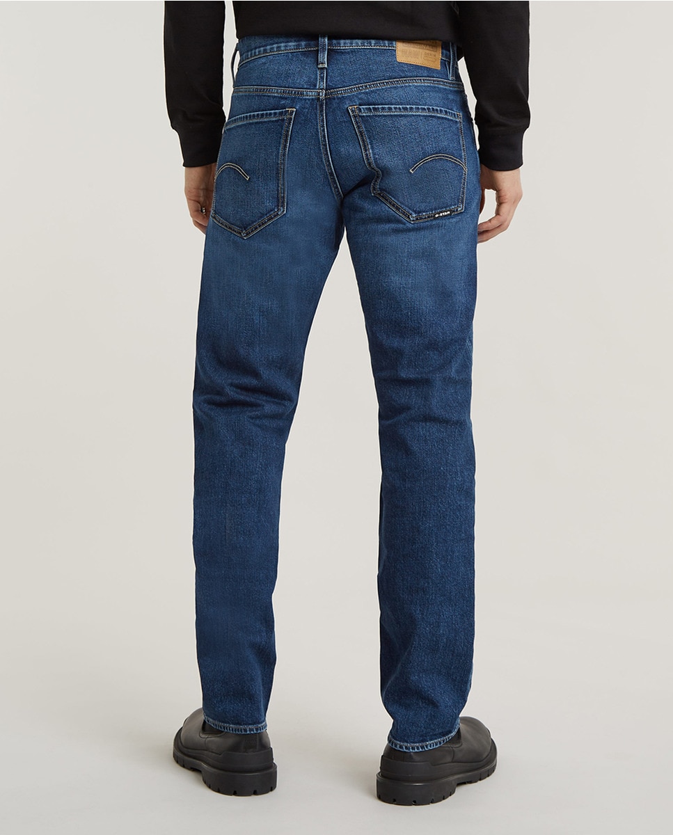 Jeans Mosa de Corte Straight Azul-3