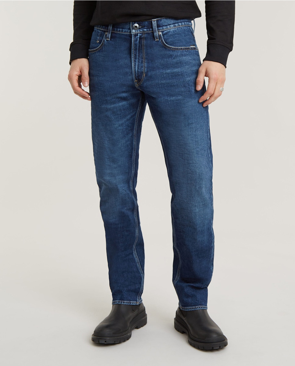 Jeans Mosa de Corte Straight Azul-2