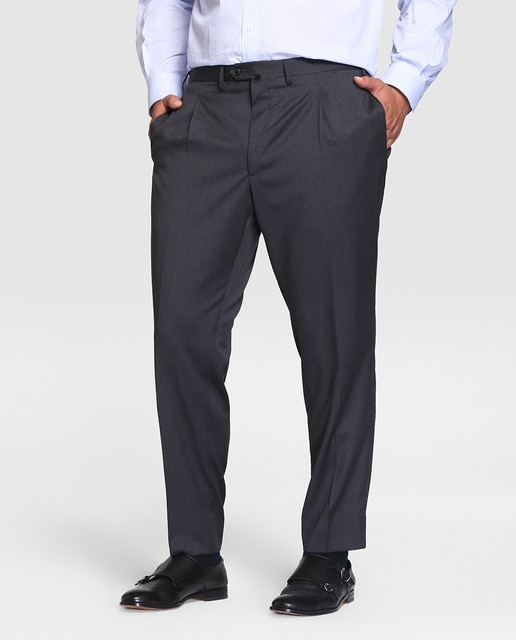 Imagen 0 de Pantalón de vestir de hombre classic negro tallas grandes