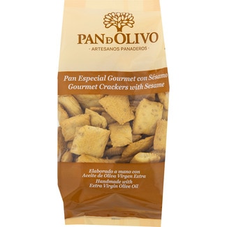 pan especial Gourmet con sésamo y aceite de oliva virgen extra bolsa 200 g - Pan De Olivo