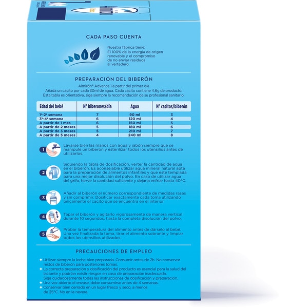 Advance 1 leche de inicio en polvo a partir del primer día Box 1200 g