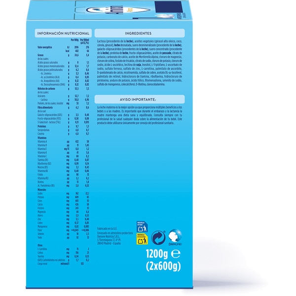 Advance 1 leche de inicio en polvo a partir del primer día Box 1200 g