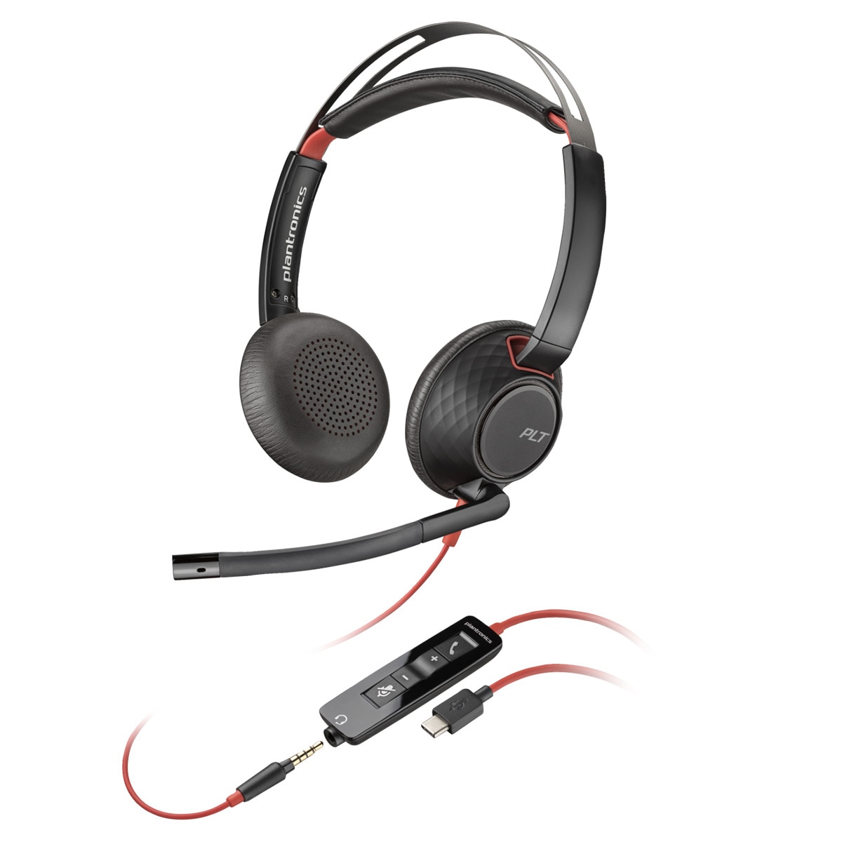 Auriculares de diadema con cable y micrófono Poly Blackwire 5220 USB-C Negro-2