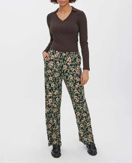 Imagen 0 de Pantalón recto estampado de mujer