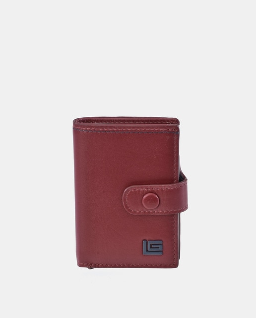 Imagen 0 de Tarjetero metálico para hombre Guy Laroche en piel color cereza/navy