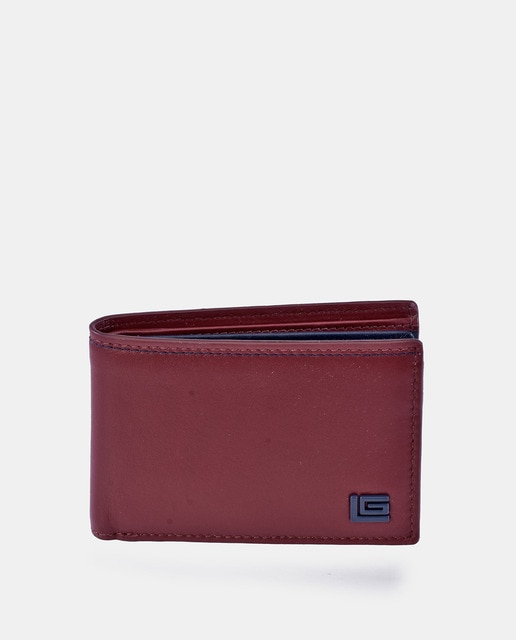 Imagen 0 de Americano con tarjetero para hombre Guy Laroche en piel color cereza/navy