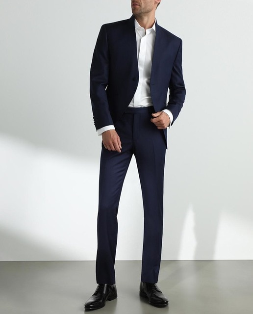 Imagen 0 de Traje de ceremonia de hombre regular jacquard azul