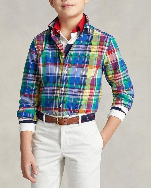 Imagen 0 de Camisa de cuadros de niño en azul