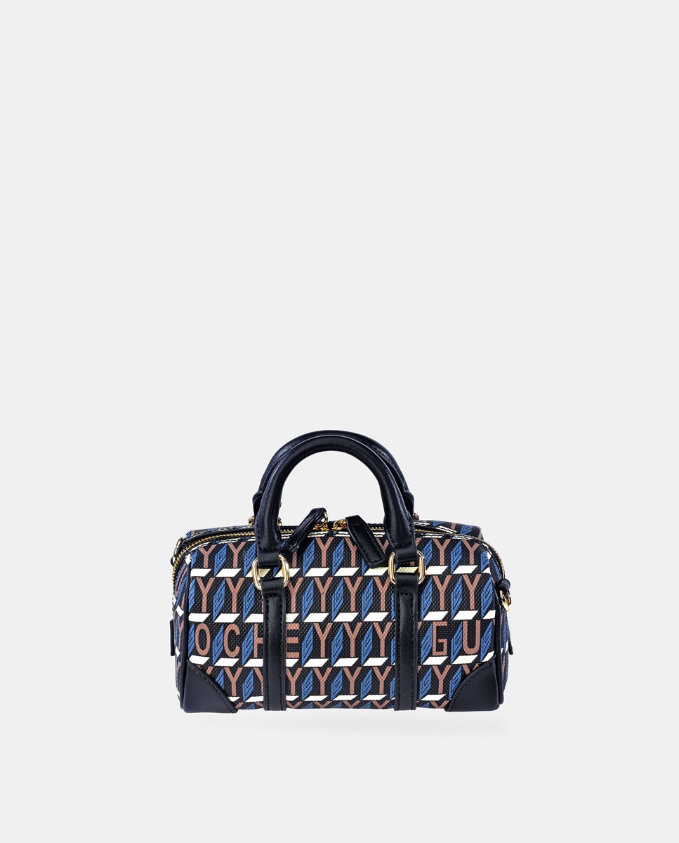 Mala de Mão Mini Estampada em Lona - Azul Azul-1