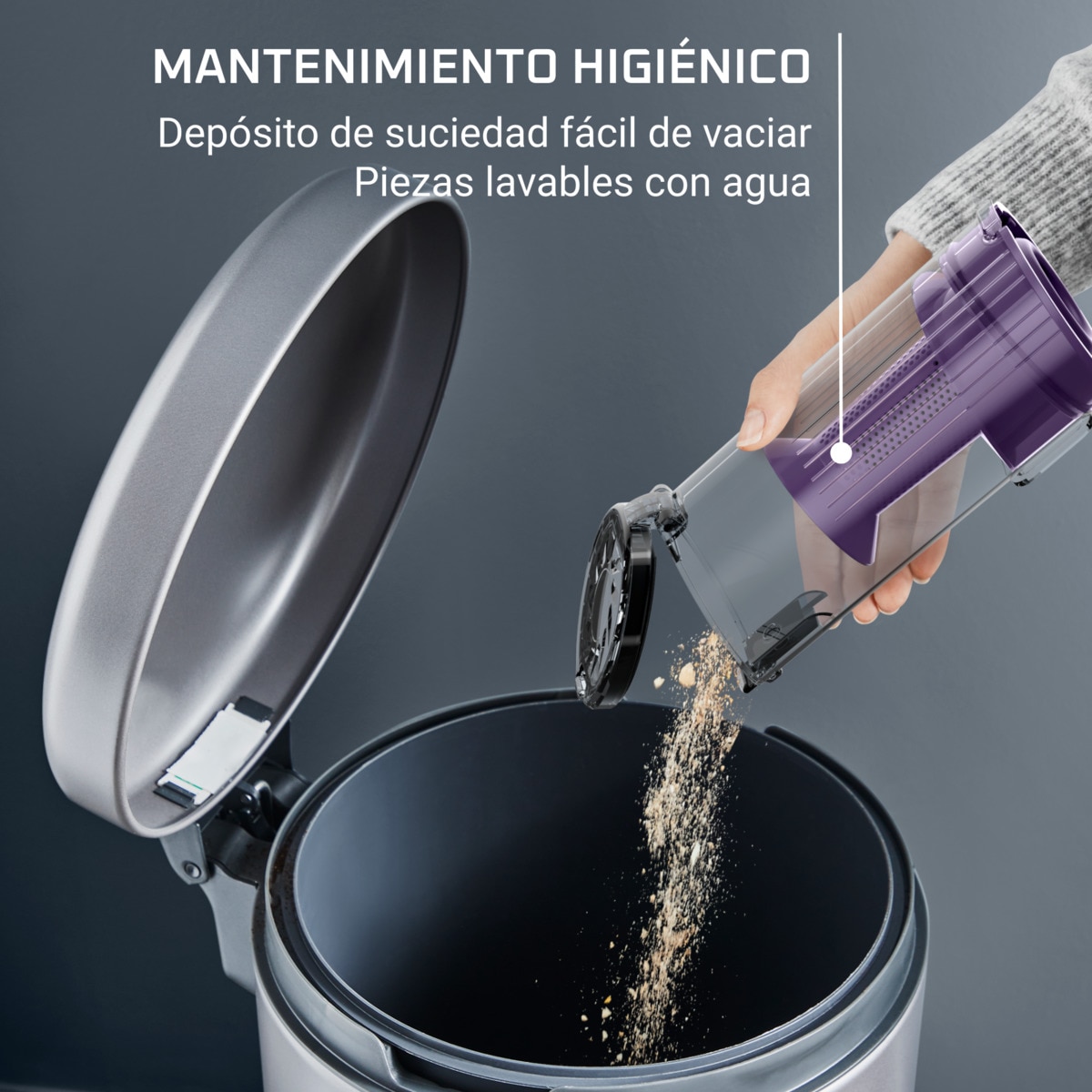 Aspirador de escoba recargable Rowenta X-Pert 7.6 RH6A35WO con Tecnología ciclónica 7