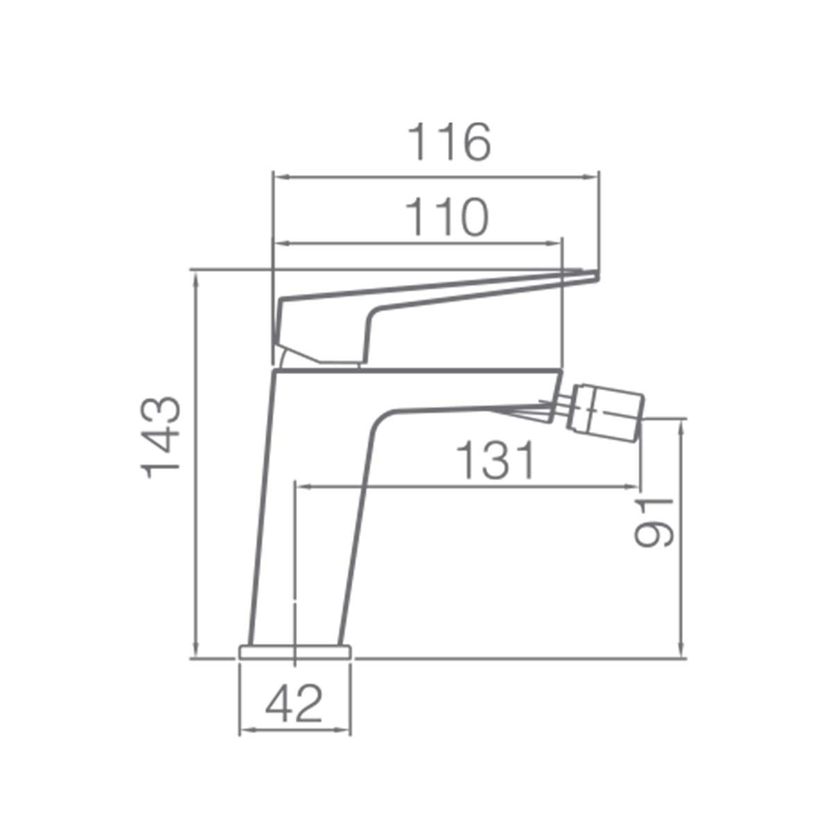 Grifo monomando para bidé Art Imex Cromo-2