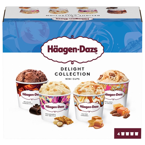 Delight Collection assorted ice cream tubs 4-pack case 380 ml