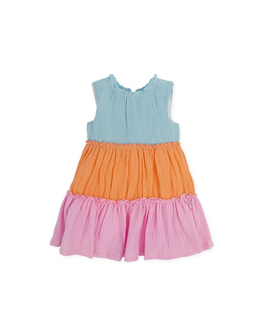 Imagen 0 de Vestido de bebé niña sin mangas en tres bandas