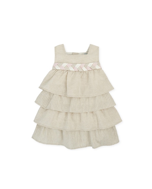 Imagen 0 de Vestido de bebé niña sin manga y con volantes