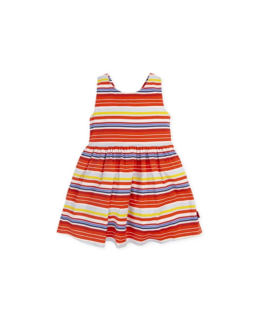 Imagen 0 de Vestido de bebé niña sin mangas con estampado de rayas