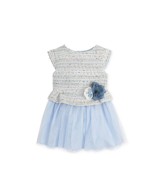 Imagen 0 de Vestido de bebé niña de manga corta en tejido tweed