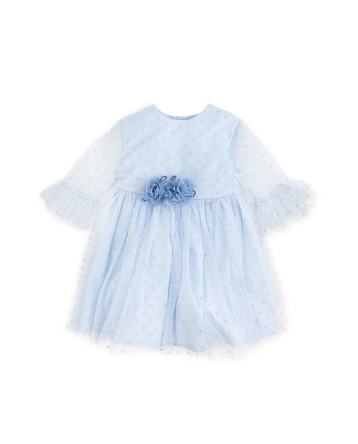 Imagen 0 de Vestido de bebé niña de manga francesa y con detalle de flores