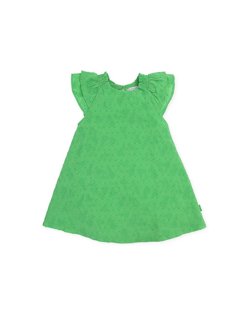 Imagen 0 de Vestido de bebé niña de manga corta con batista bordada