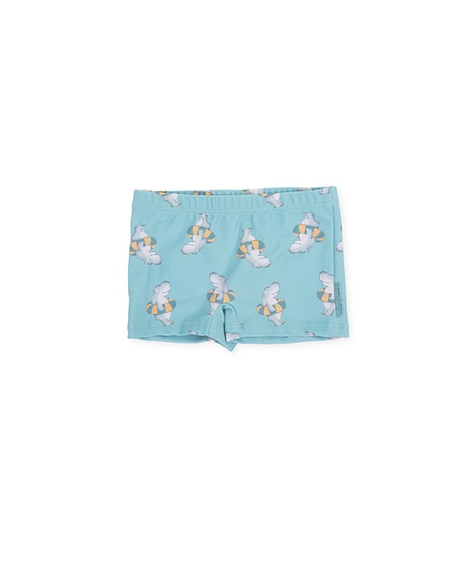 Imagen 0 de Bóxer de bebé niño en color verde con estampado de hipopótamos