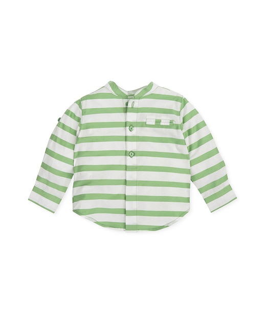 Imagen 0 de Camisa de bebé niño de jacquard con cuello mao