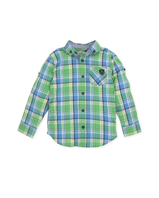 Imagen 0 de Camisa de bebé niño de algodón a cuadros