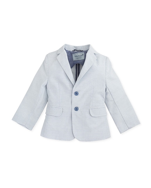 Imagen 0 de Americana de bebé niño en color azul cerámico de tejido piqué