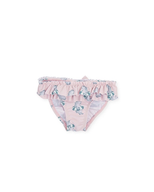 Imagen 0 de Culetín de bebé niña con volantes y estampado de hipopótamos