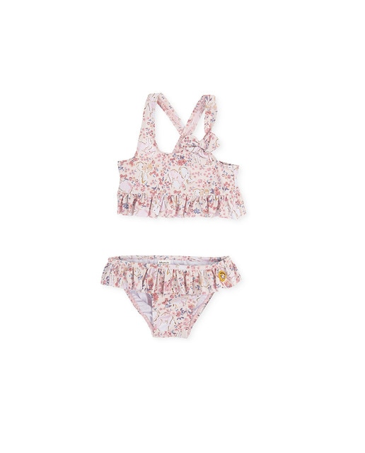 Imagen 0 de Bikini de bebé niña con volante y estampado de elefantes